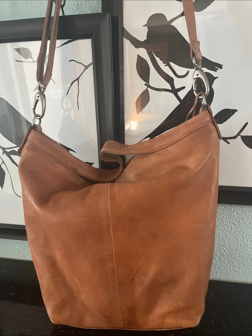 Latico Orange Leather Hobo Bag